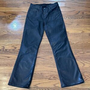 J Brand Selena Mid Rise Boot Crop | Galactic Black Coated Jeans